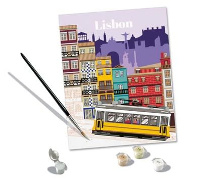 Ravensburger - CreArt Trend C: Lisbona, Dipingere con i Numeri, Kit Pittura Adulti, Idea Regalo Donna o Uomo, 14+ Anni, 24x30 cm