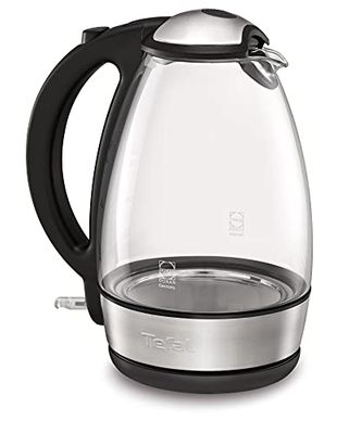 Tefal KI720810 Glass Vision Bouilloires, 2400 W, 1.7 liters, Noir, Acier Inoxydable, Transparent