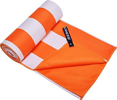 Cressi Unisex Fast Drying Microfibre Towel, White/Tangerine, 90x180 UK