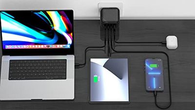INVZI 100 Watt. GAN - Cargador rápido Universal de 4 Puertos USB