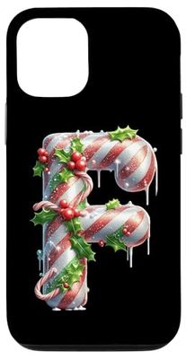 Merry Christmas Candy Cane Letter F Case for iPhone 12/12 Pro
