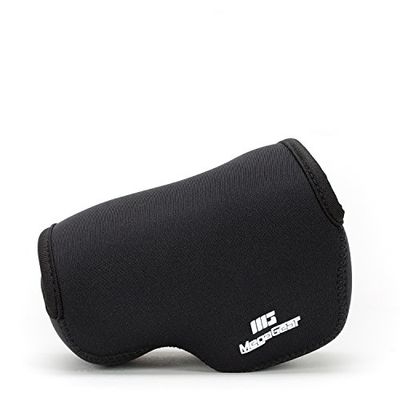 MegaGear MG063 - Custodia ultraleggera in neoprene, borsa protettiva per Sony Alpha Alpha A6400, A6100, A6500, A6300, A6000 (16-50 mm), con moschettone per un facile trasporto, Nero