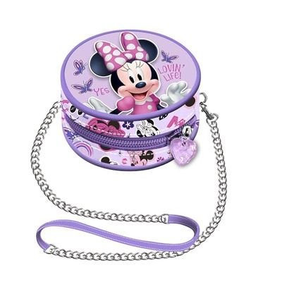 Disney Minnie Mouse Frozen 2-Mini Bolso con Cadena Redondo, 9 x 9 cm, Lila Butterflies