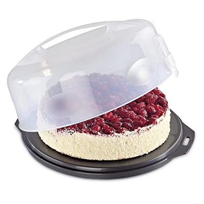Xavax 00111514 - Recipiente para conservar e transportar bolos, antracite/transparente, Ø 31,5 cm