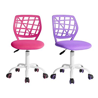 FurnitureR 2 stuks ergonomische verstelbare hoogte draaibare rolcomputer Executive stoel voor thuiskantoor werkkamer, plastic 38 cm x 39 cm x 75-85 cm