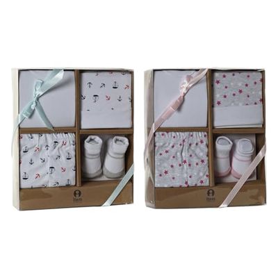 BEBE SET 4 ALGODON 24X28X7 0-6 MESES 2 SURT.