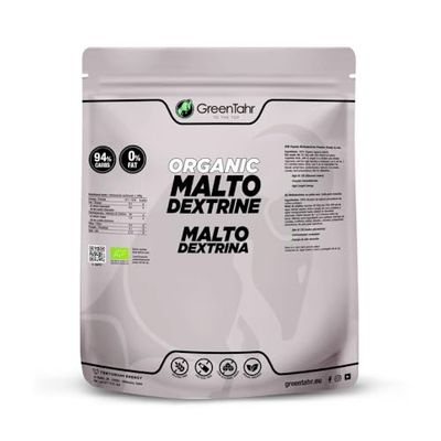 Green Tahr Maltodestrine in Polvere di Tapioca Bio 1Kg. Integratore di Carboidrati Sportivo per Ciclismo, Fitness. Addensante Alimentare Dolcificante e Stabilizzante per Gelato, Dolci e Bibite