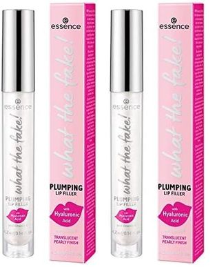 Essence What The Fake! Brillo De Labios Voluminizador 01 (Paquete de 2)