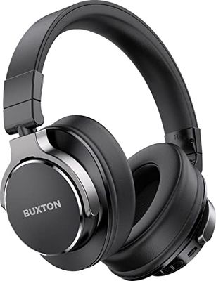 Buxton 9800 - Auriculares Bluetooth inalámbricos con reducción de Ruido (22 Horas de autonomía con micrófono Integrado, optimizado para Llamadas telefónicas, Google Assistant y Alexa), Color Negro
