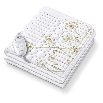 Beurer UB 33 SottoTermocoperta, coperta elettrica, sopra in cotone traspirante e sotto in pile, 3 livelli di Temperatura, sistema di sicurezza antisurriscaldamento, 150x80cm