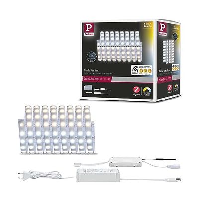 Paulmann 78872 Strip MaxLED 500 Set Base Smart Home Zigbee Tunable White 3m IP44 17W 230/24V Argentato 1530lm LED Protezione dagli Spruzzi d’Acqua 17 W, Argento