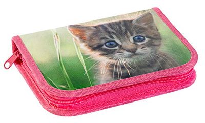 Eberhard Faber 577557 - Gatto astuccio per matite, pieno di 42 utensili da scrittura, astuccio per matite da scuola