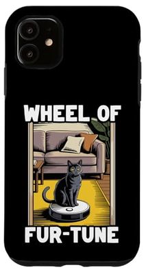 Wheel Of Fur-Tune Cat On Robot Vacuum Cleaner Cat Case for iPhone 11