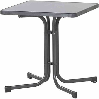 Sieger 231/G Boulevard klaptafel met mecalit-Pro-plaat 70 x 70 cm, stalen buisframe ijzergrijs, tafelblad leisteendecoratie, antraciet