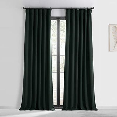 HPD Half Price Drapes BOCH-194906-108 Cortina para oscurecer la habitación 50 x 108 (1 Panel), Color Verde Oscuro, Mezcla poliéster, Dark Mallard, 50 in x 108 in