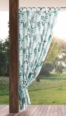 Eurofirany GARDEN Tenda de Esterni con Passanti - 1 Pezzo. Tende impermeabili per Terazze, Tenda per Gazebo Pergolata Patio Balcone, Protezione Solare e Privacy, 155x220 cm, Stampa Verde