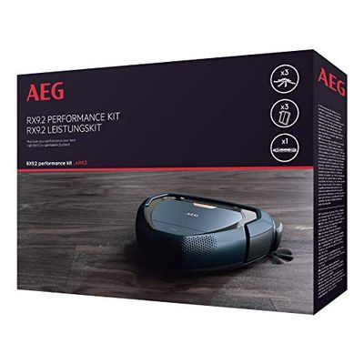 AEG Ark 3 - Pack de 3 cepillos Laterales PowerBrush, 3 filtros XXL Lavables, 1 Cepillo Principal, Compatible con Aspirador Robot RX9.2