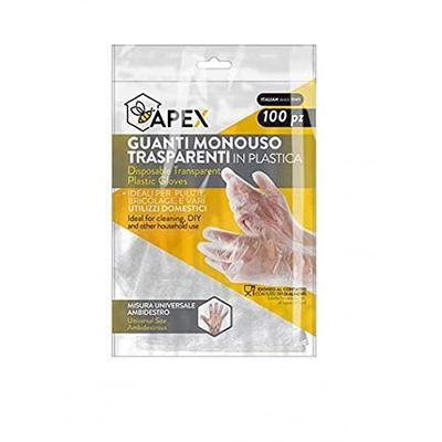 Fratelli Re Lot de 100 gants jetables en plastique