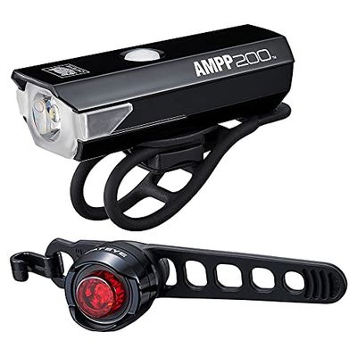 CatEye AMPP 200 / Orb Rechargeable Bike Light Set: Rechargeable front and rear lights for convenience