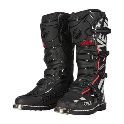 O'NEAL Łódź Tributo, buty motocyklowe uniseks dla dorosłych, czarny, szary, 44 EU