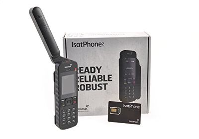 Inmarsat IsatPhone 2 Teléfono Satelital con Tarjeta SIM de Prepago de 500 Unidades / 365 Días