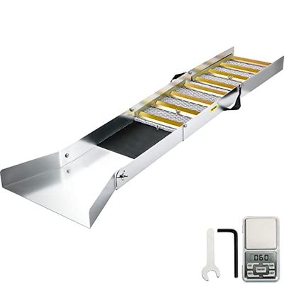 VEVOR TJGJJSZDLCX50 127,7 cm (50 inch) aluminium legering, inklapbaar, compact, met mos, mijnwerkers, rivier, beekloop, prospectie, graafmachine, zilver