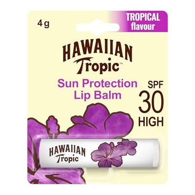 Hawaiian Tropic Lip Balm - Bálsamo Protector Solar de Labios SPF 30 , Sabor Tropical , 4 gr