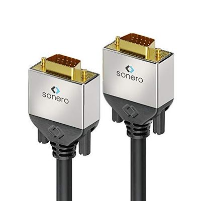sonero® Premium VGA kabel, 3,00 m, FullHD (1920x1080), zwart