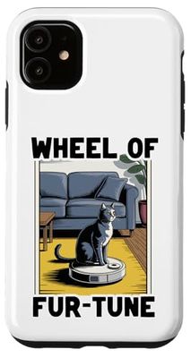 Wheel Of Fur-Tune Robot Vacuum Cleaner Funny Cat Case for iPhone 11