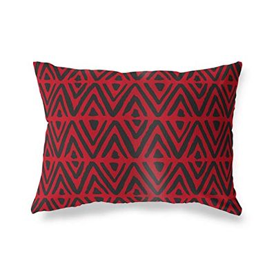 BonaMaison Rosso-Nero Fodera per Cuscino Cotone e Copricuscini Federa per Divano Casa Soggiorno Camera da Letto Decorazione Interni ed Esterni, 45x60 Cm - Progettata e Prodotta in Turchia