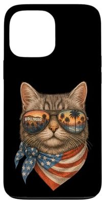 Chat Cool Los Angeles Style Rétro USA Coque pour iPhone 13 Pro Max