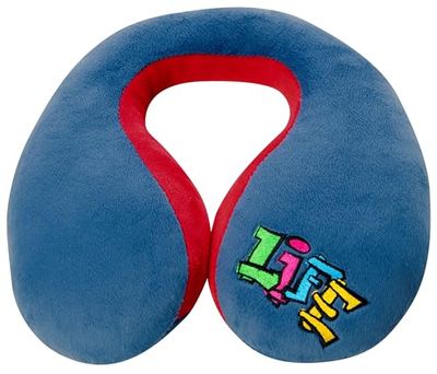 WALSER Rouleau pour la nuque Graffiti, appui-nuque-enfants, coussin de voyage-auto, oreiller appui-nuque, écureuil pour la nuque bleu