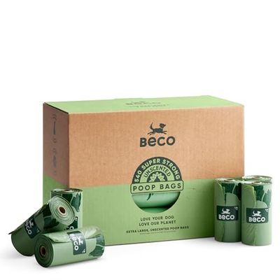 Beco Bolsas fuertes y grandes para excrementos, 540 bolsas (36 rollos de 15), sin perfume, compatibles con dispensadores, color verde, BBG-540