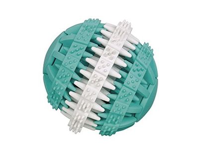 Nobby Massieve Rubber Tandheelkundige Fun Ball, 7 cm, Turquoise/Wit