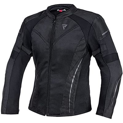 REBELHORN Women's Flux Lady Motorcycle Jacket, Black, L