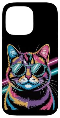 Colorful Cat for Women's Girls Men Boys - cute Rainbow Cat Case for iPhone 14 Pro Max