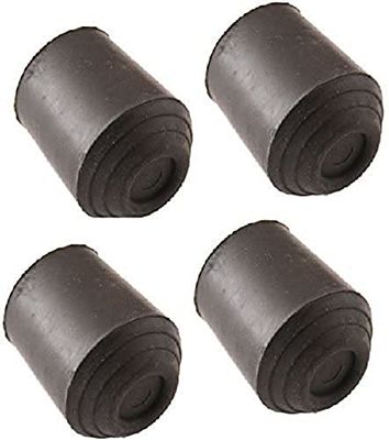 Merriway BH05586 (4 Pcs) Light Duty Rubber Walking Stick Ferrule Protectors Cane Tips, 16mm (5/8 inch) Black - Pack of 4 Pieces