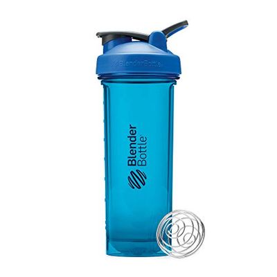 BlenderBottle Pro32 - Botella de agua, Botella mezcladora de batidos de proteínas, con batidor Blenderball, libre de BPA, 940ml - cyan