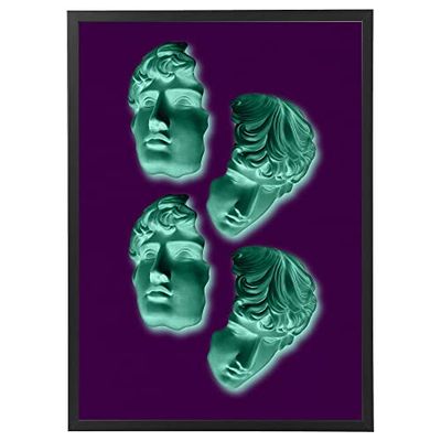 Arterby's® - Premium Poster Quadro Cornice Tela Canvas Dipinto Mood -Illustrazione Sculture Pop Art Minimal - Made in Italy - HD Tela con Cornice Semplice Nera 50x70 cm A0024 D0014