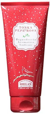 Helan, Tonka & Pepe Rosa, Shampoo e Bagnoschiuma Naturale per Corpo e Capelli, Docciaschiuma Profumato e Tonificante con Ginkgo Biloba, Tè Verde e Mandorle Dolci - Bagno Schiuma Delicato, 200 ml
