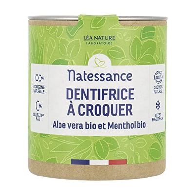 Natessance Organic Aloe Vera Pasta do zębów Organiczna i Mentol 80 tabletek