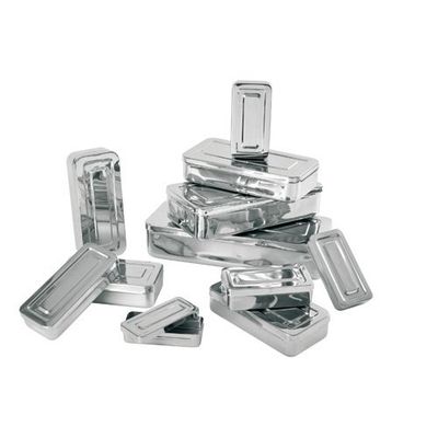 Holtex ai35158 - Caja de acero inoxidable (35 x 18 x 8 cm)