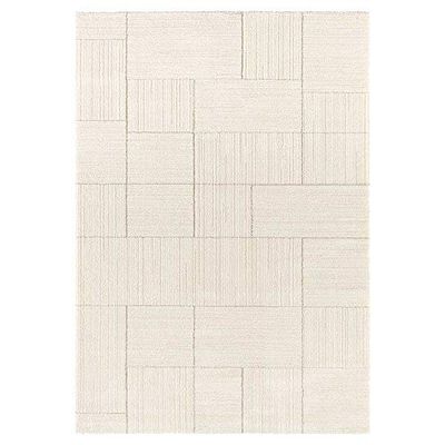 ELLE Decoration Castres Tapis de salon Moderne et Moelleux à Poils Courts – Aspect Scandi - Effet Profond - Moderne - Doux - pour salon, Chambre, Cuisine ou Salle à Manger - Crème - 160 x 230 cm