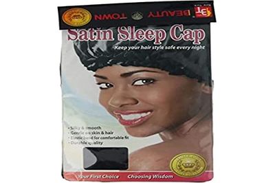 Beauty Town Luxe Satin Chapéu Schlafvorto (21241), zwart, niet van toepassing