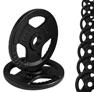 G5 HT SPORT Olympiska gjutjärnsskivor Ø50 mm för gym och hemmagym 1,25 till 25 kg för hantlar och skivstänger (1 x 25 kg)