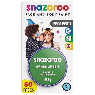 Snazaroo Makeupfärg, gräsgrön, 18 ml - Blister