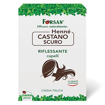 Matt, henna, mörkbrun, hårplattning baserat på Cassia Italica, med granatäpple, rabarber och campingextrakt, 100% naturligt, stärker håret, täcker vitt hår, 2 förpackningar om 50 g