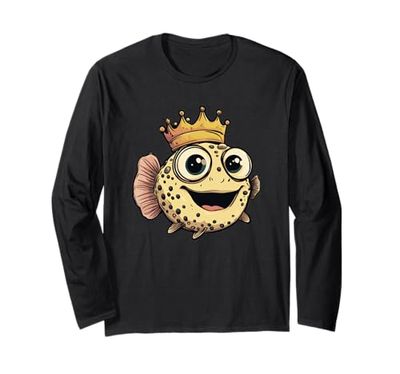 Impressionante Puffer Fish King in un bel look corona Maglia a Manica
