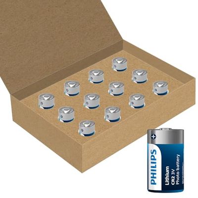 Philips Piles Lithium CR2 3V – Optimales pour Les Appareils Photo, Lampes de Poche et Systèmes d'alarme, Lot de 12