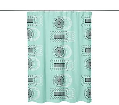 Bonamaison Digitally Printed Shower Curtain, Polyester, Blue, 140 x 200 Cm